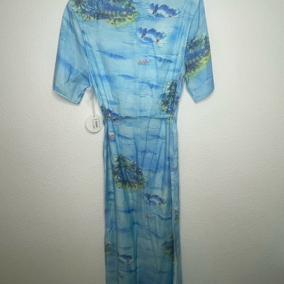 STAUD dress maxi NWT sz XS “Cameron” shirt dress island print - Picture 12 of 12